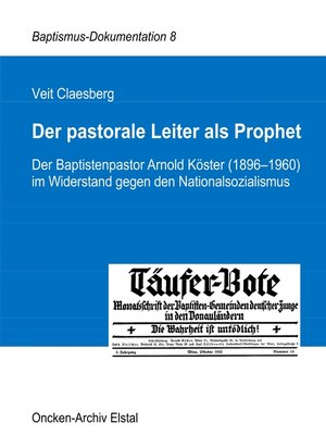 cover image of Der pastorale Leiter als Prophet